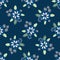 Classic Blue Daisy Floral Posy Motif Background. Naive Margerite Flower Seamless Pattern. Ditsy Elegant Navy Bloom on Dark