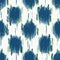 Classic Blue Glitch Space Dye Polka Dot Texture. Painterly Seamless Pattern with Blotched Shibori Effect. Ikat White. Dripping