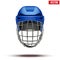 Classic blue Goalkeeper Ice Hockey Helmet isolated