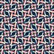Classic Blue Hand Drawn Rope Net Seamless Pattern. Mariner Style Woven Background in Indigo Red. Hand Drawn Rugged Nautical Twine