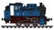 The classic blue tank engine locomotive