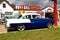 Classic blue and white 1955 Chevy