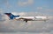 Classic Boeing 727 cargo by Amerijet landing at Miami International Airport.