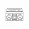 Classic boombox icon, outline style