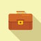 Classic briefcase icon flat vector. Business case