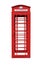 Classic British Red Phone Booth isolated on white