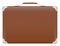 Classic brown travel suitcase bag on a white background