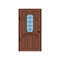 Classic brown wooden entrance door, closed elegant door vector illustration