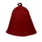 The classic burgundy felt hat for head protection in the sauna