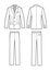 Classic business fitted suit for men. Jacket and trousers. Uniform