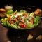 Classic Caesar salad elevated with succulent, grilled shrimp toppings