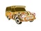 Classic car in batik dress