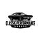 Classic car and performance garage logo vector