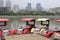 Classic car styling pleasure boat in the haicang lake