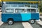 Classic caravan. German old blue transporter