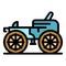 Classic carriage icon color outline vector