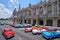 Classic cars in front of the Capitolio in Havana, Cuba.