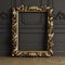 Classic carved mirror frame mockup with copy space