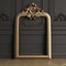 Classic carved mirror frame mockup with copy space