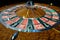 Classic casino roulette wheel spinning fast