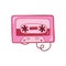 Classic Cassette Retro Tape Clip Art Colors Record Music Radio Audio Vintage Cute Case. Vector Illustration