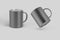 Classic ceramic minimalistic mug mockup isolated on a grey background.