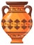 Classic ceramic vase. Clay pottery in ancient greek style