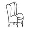 Classic chair comfort furniture icon thick line