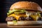 Classic cheeseburger with a juicy patty, gooey American cheese, and tangy dill pickles