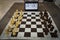 Classic chessboard with clock