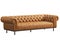 Classic chester brown leather upholstery sofa. 3d render