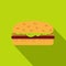Classic chicken burger icon, flat style