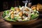 classic chicken caesar salad with grilled chicken, creamy dressing, and crunchy croutons