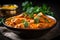 Classic chicken tikka masala curry with succulent pieces of marinated chicken in a creamy tomato-based sauce