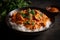 Classic chicken tikka masala curry with succulent pieces of marinated chicken in a creamy tomato-based sauce