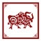 The Classic Chinese Papercutting Style Illustration, A Cartoon Bull, The Chinese Zodiac