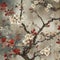 classic chinoiserie wallpaper Featuring a design of sakura flower background seamless patternsilver