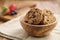 Classic chocolate chip cookies in bowl