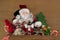 Classic christmas decoration with santa in red, white and green.