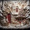 Classic Christmas festival carved surface