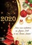 Classic Christmas and New Year greeting card with text in French