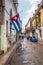 Classic city street view in colonial Havana,Cuba.