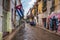 Classic city street view in colonial Havana,Cuba.