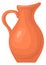 Classic clay pitcher. Old ceramic cartoon jug