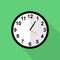 Classic clock icon, Five minutes past one o`clock