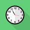 Classic clock icon, Five minutes to eleven o`clock.