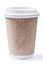 Classic coffee papercup with white cap isolated