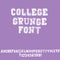 Classic college font. Vintage grunge font in american style. Vector illustration