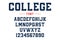 Classic college font. Vintage sport font in american style for football, baseball or basketball logos and t-shirt