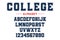 Classic college font. Vintage sport font in american style for football, baseball or basketball logos and t-shirt